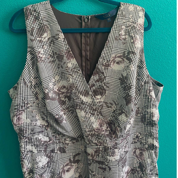 Rachel Roy Houndstooth Floral Midi Length Tea Dress 16W - Picture 6 of 10